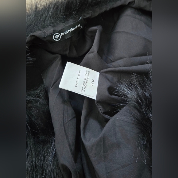 PRETTY GARDEN Faux Fur Shaggy Warm Outerwear #1048 NWOT - Picture 4 of 12
